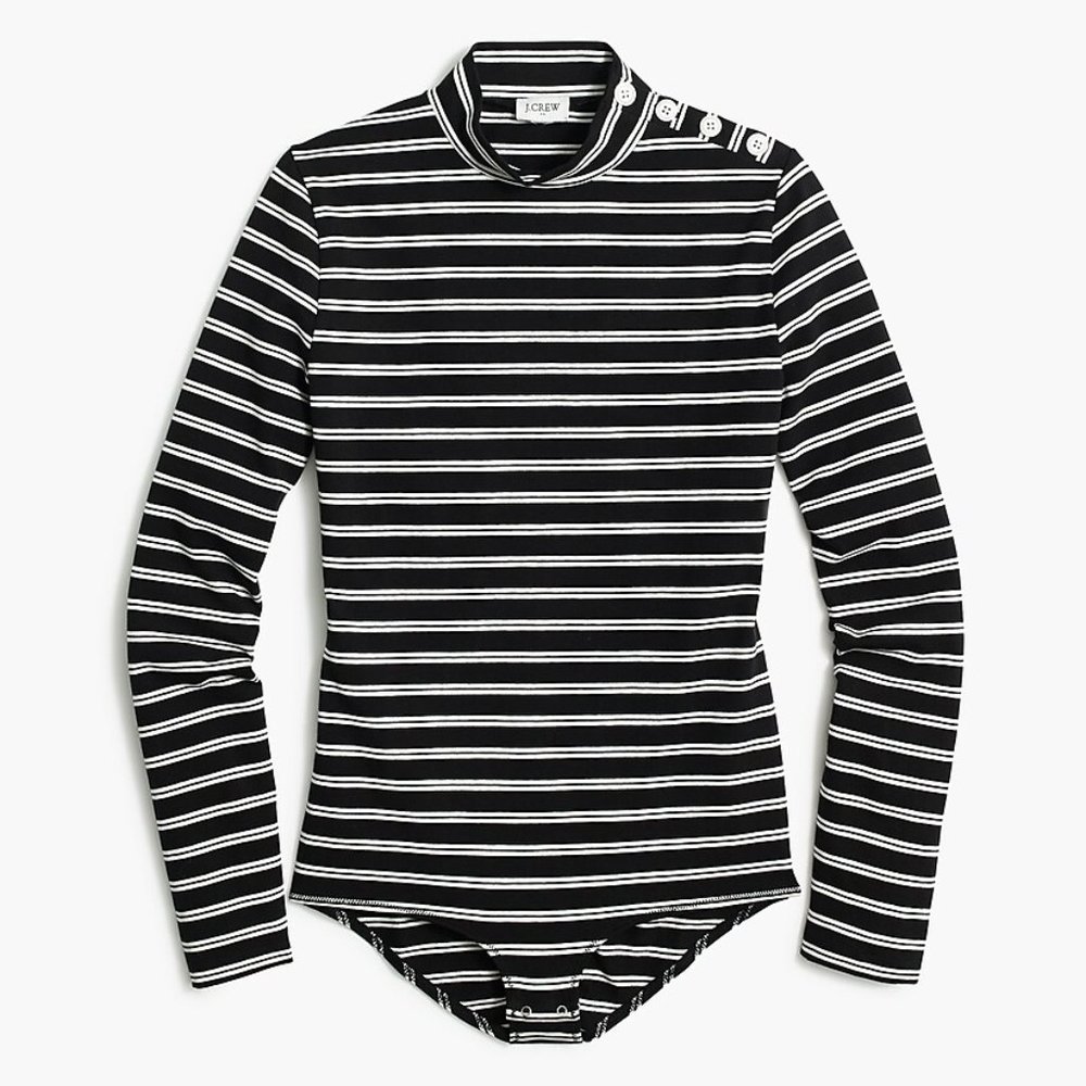 J.Crew Turtleneck Bodysuit w/ Button Shoulders